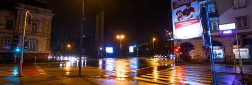 Rainy intersection